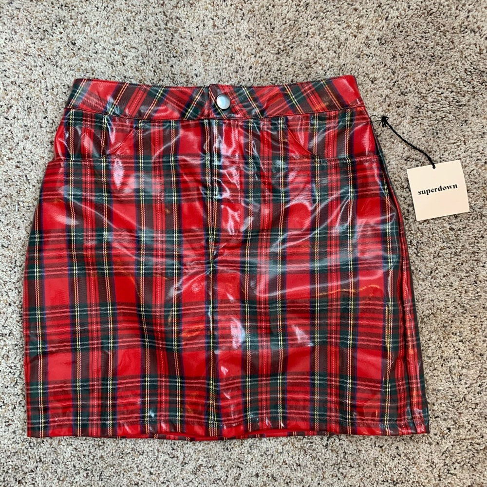 superdown lizzie plaid mini skirt